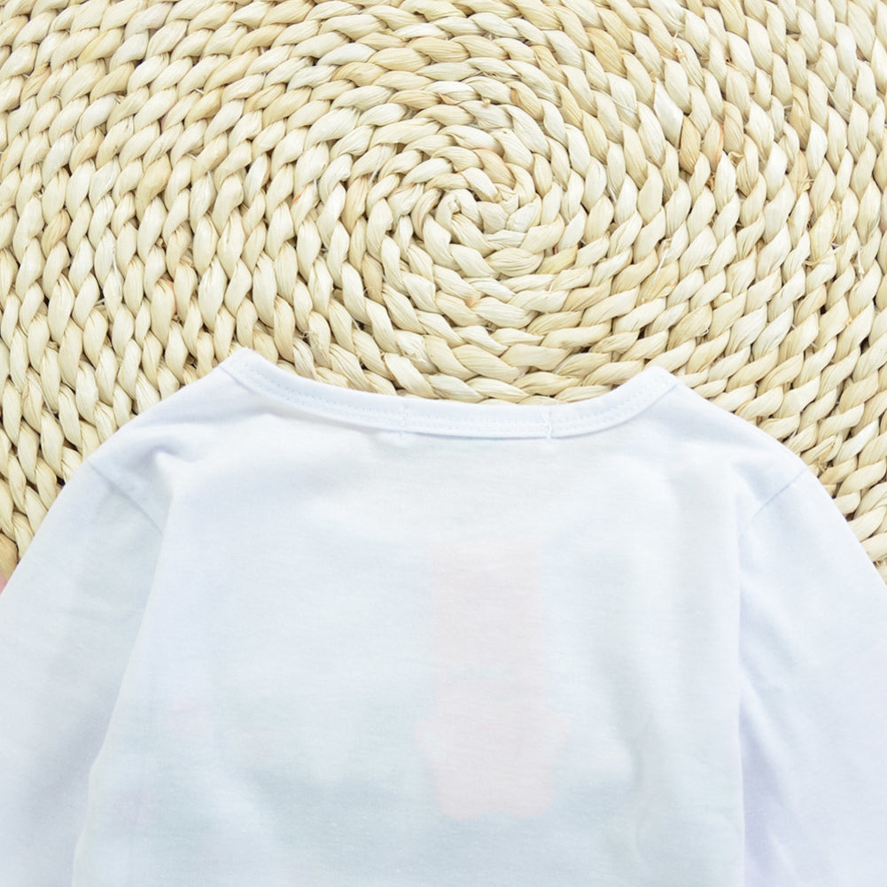 Kid Girls Fashion Spring Love Flowers Printed Long Sleeve Shirt Skirt Outfits