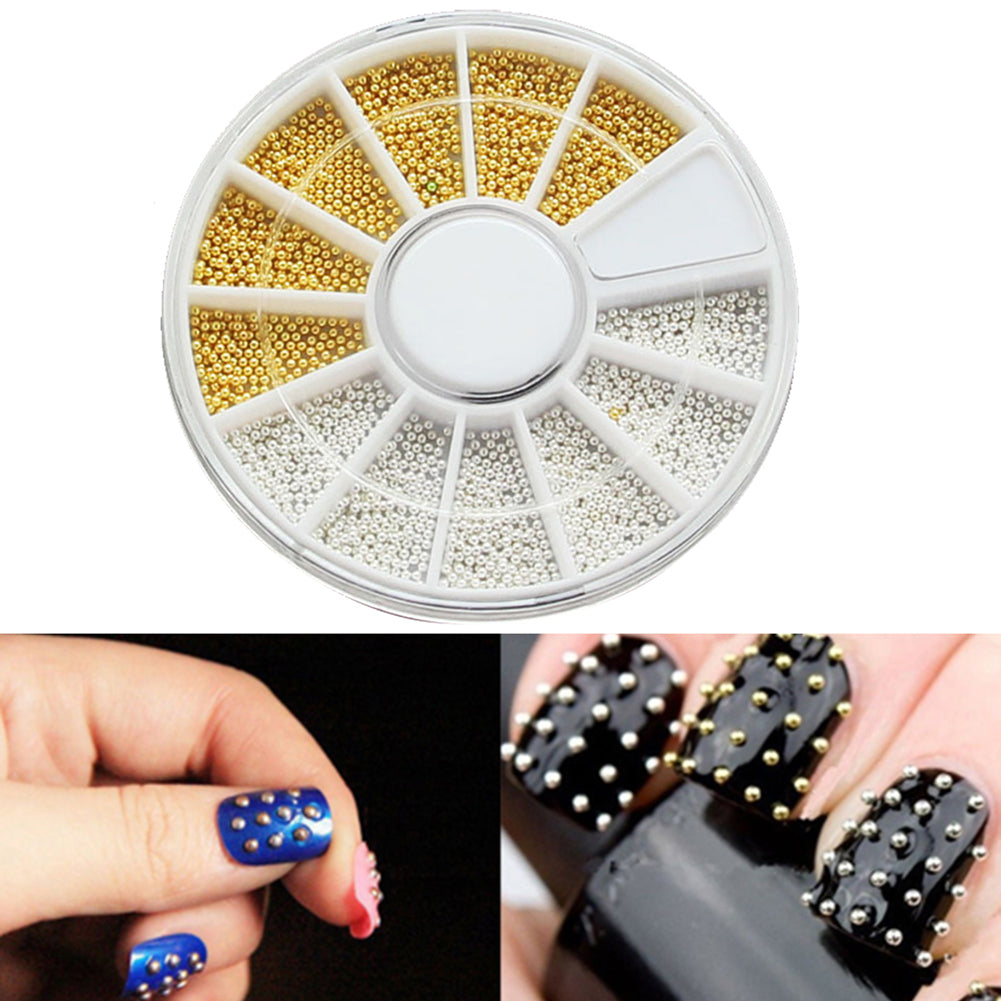 3D Nail Art Decorations Metal Beads Wheel Glitter Decal DIY Studs Manicure Tools