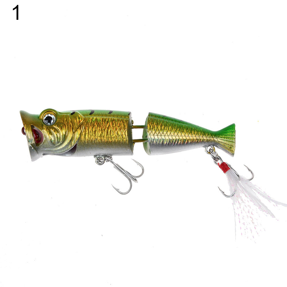 8cm Artificial Bait Bass Crankbait Wobblers Plastic Fishing Lures with Feather