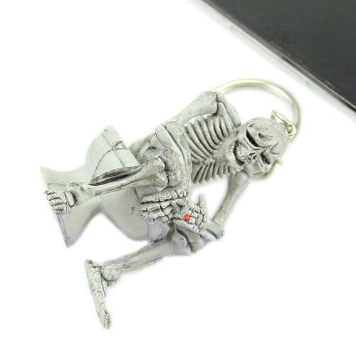 Creative Skull Toilet Pendant Purse Bag Rubber Keychain Gift Keyring Key Chain