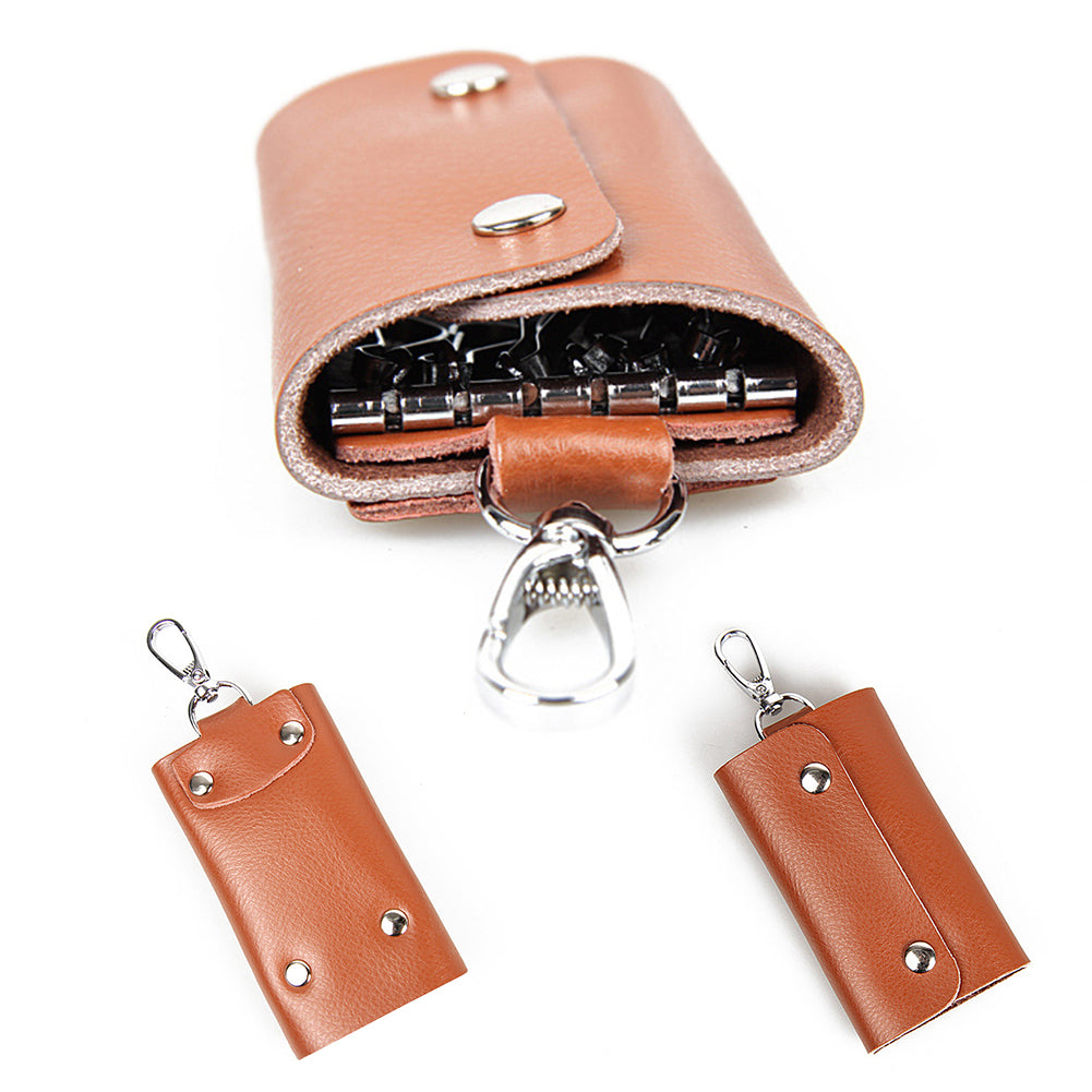 Pocket Size Cow Leather Car Key Holder Organizer Case Keyring Hanger Pouch Bag