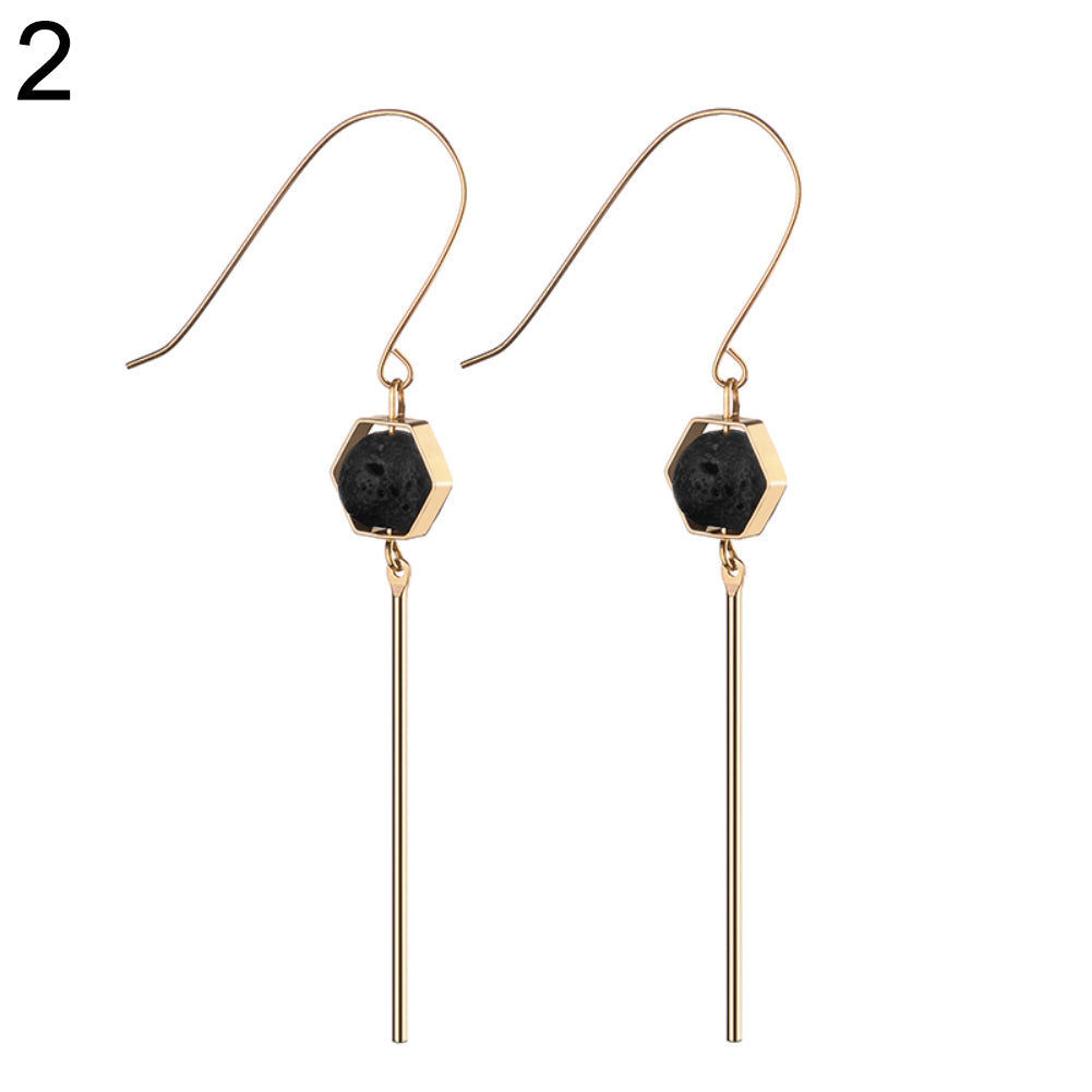 Women Fashion Geometric Tassels Long Dangle Hook Earrings Piercing Jewelry