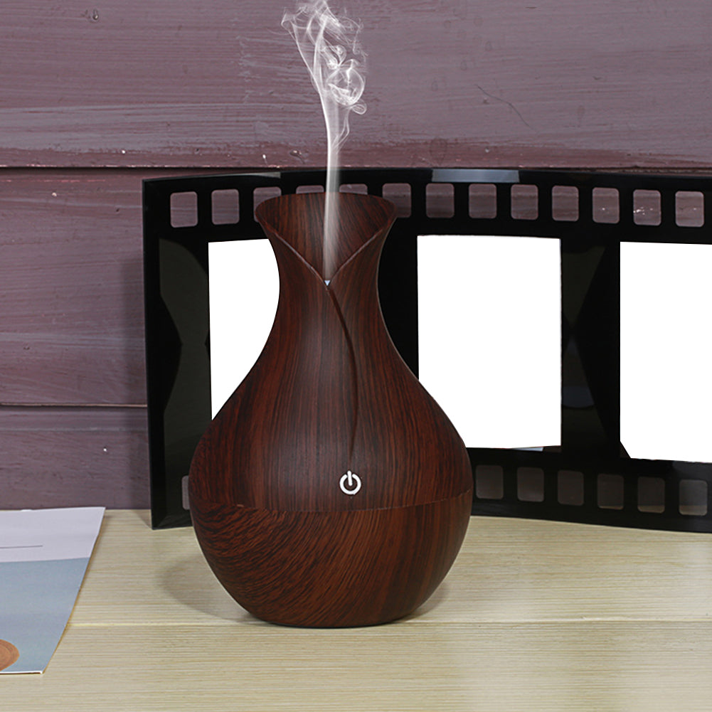 Night Light Wood Grain Cool Mist Humidifier Aromatherapy Essential Oil Diffuser