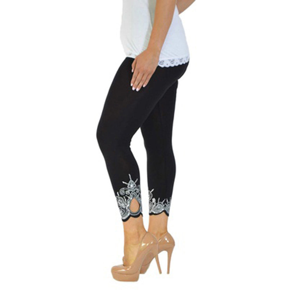 Women Casual Printing Slim Elasticity Leggings Skinny Pants Trousers Tights