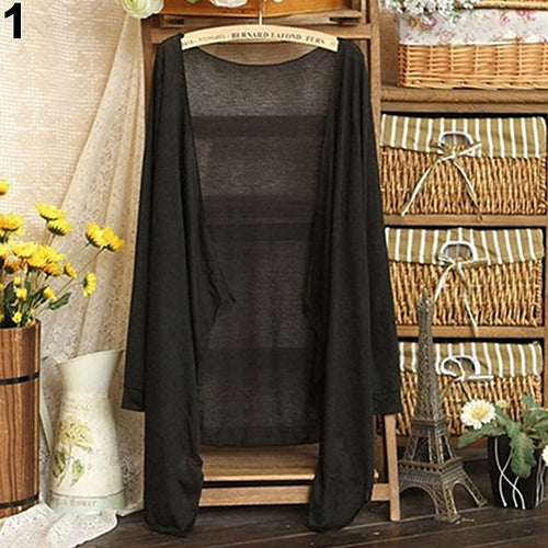 Women Fashion Summer Beach Sunscreen Casual Long Sleeve Cardigan Shawl Coat