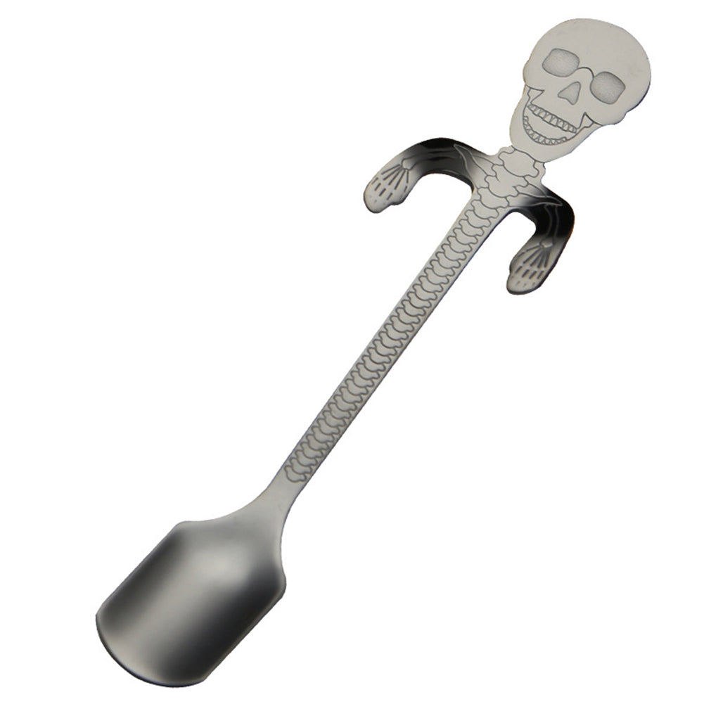 Stainless Steel Cute Skull Hanging Handle Coffee Tea Drink Spoon Kitchen Tool