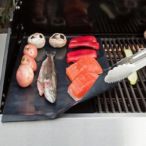 2Pcs Reusable Easy Baking BBQ Grill Mat Nonstick Cooking Sheet 40x33cm