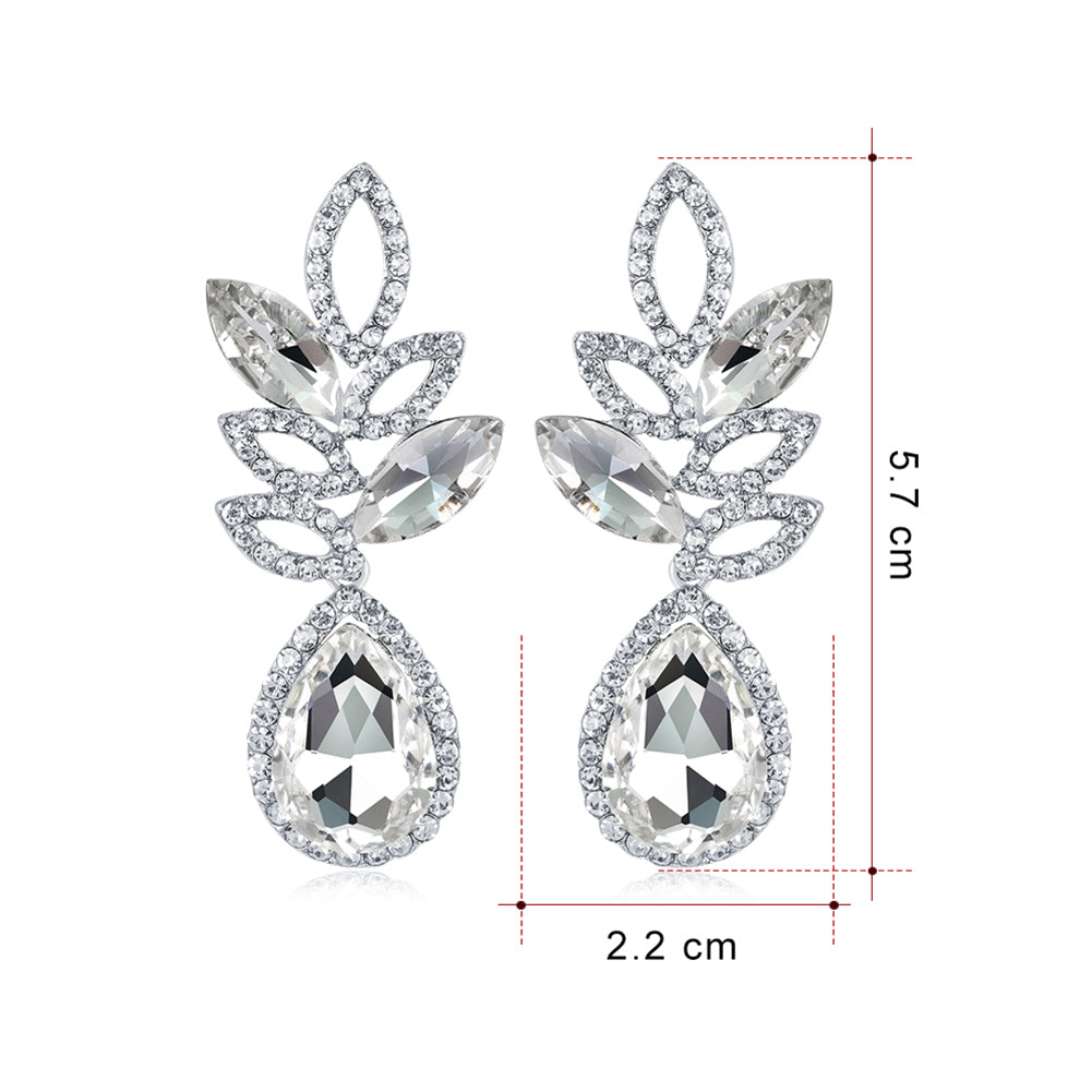 Fashion Women Shiny Rhinestone Dangle Earrings Eardrop Wedding Jewelry