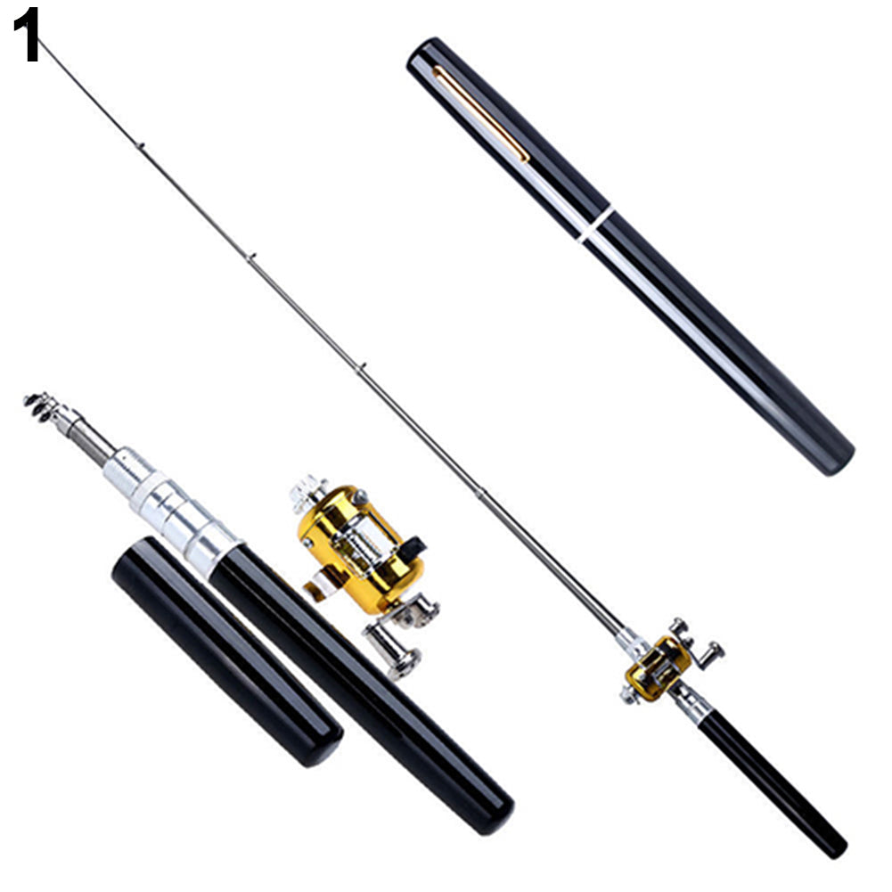 Combo Telescopic Mini Pocket Fish Pen Aluminum Portable Fishing Rod Pole Reel