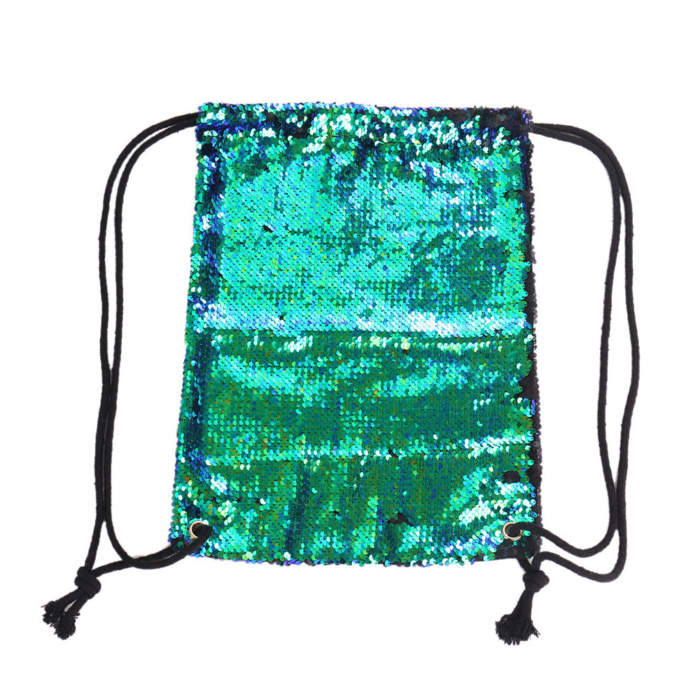 Bling Sequins Travel Sport Backpack Fashion Women Drawstring Shoulder Bag