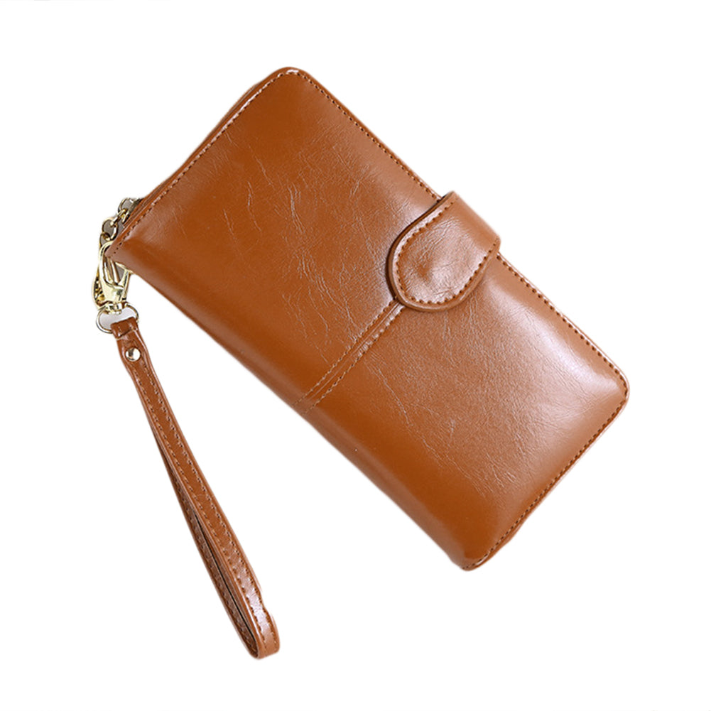 Women Fashion Faux Leather Purse Cash Card Storage Large Capacity Long Wallet