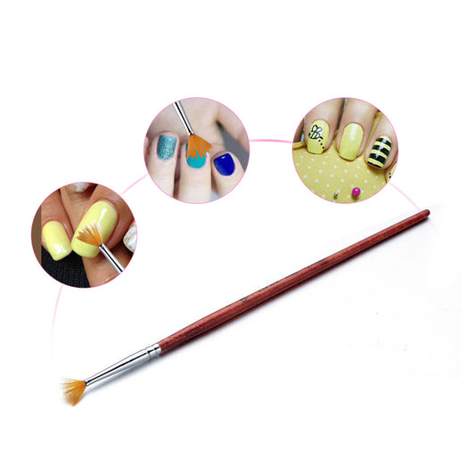 Women Nail Art Brush Pen Wood Handle Painting Drawing DIY Manicure Beauty Tool