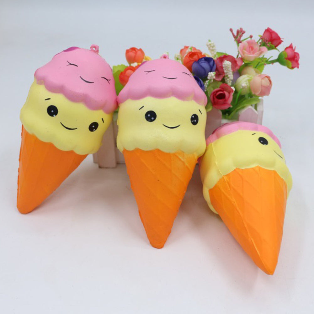 Cute Large Ice Cream Cone Slow Rising Soft Squeeze Stress Reliever Toy Decor