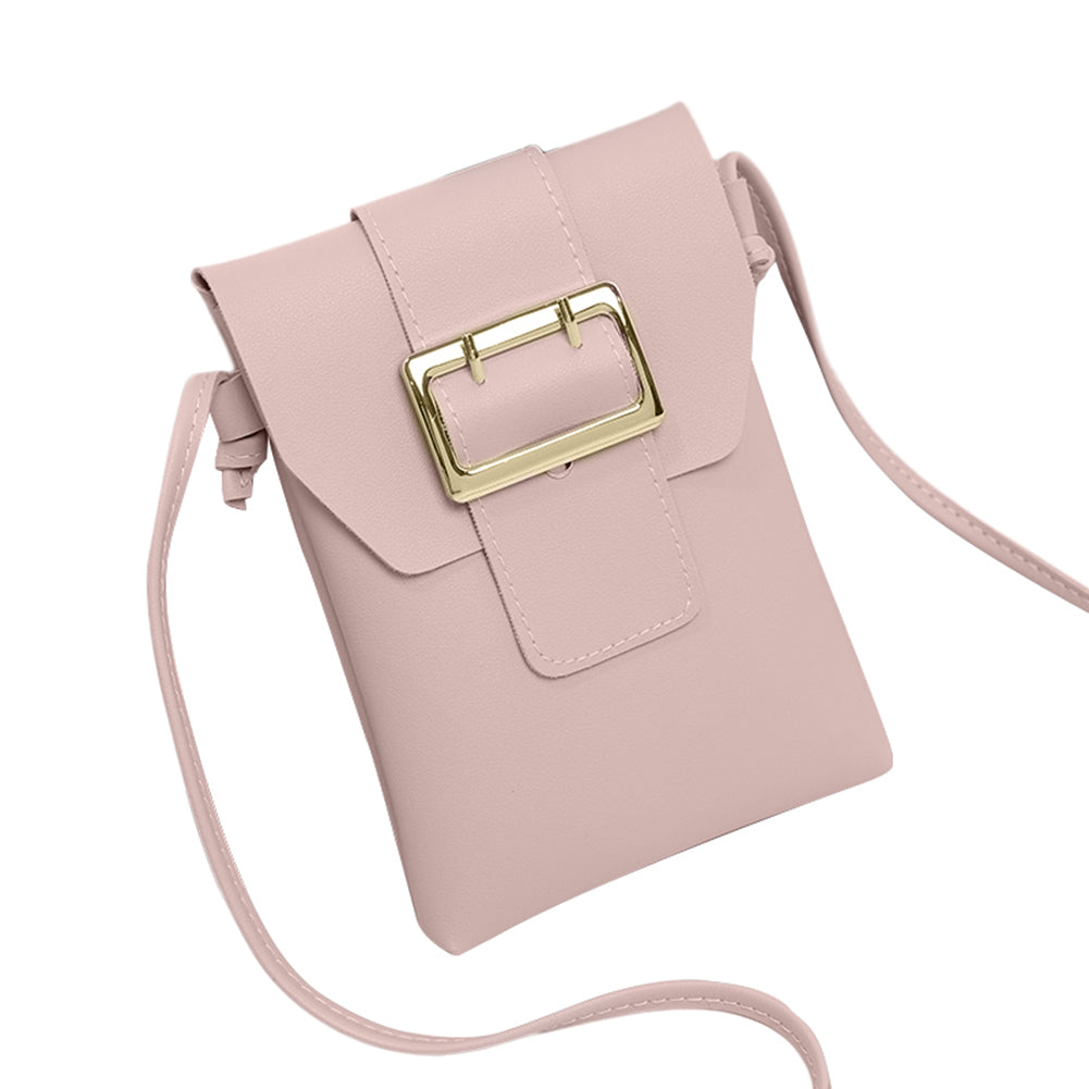 Women Fashion Small Faux Leather Cross Body Bag Shoulder Phone Solid Color Purse