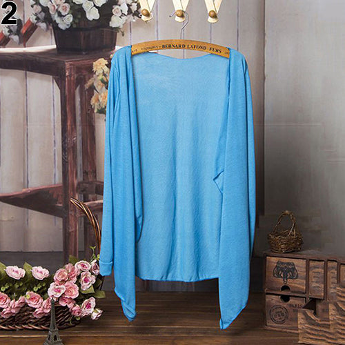 Women Fashion Summer Beach Sunscreen Casual Long Sleeve Cardigan Shawl Coat