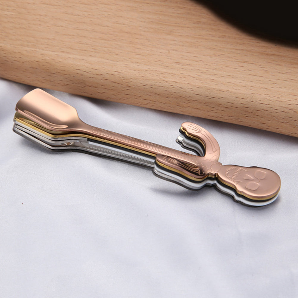 Stainless Steel Cute Skull Hanging Handle Coffee Tea Drink Spoon Kitchen Tool