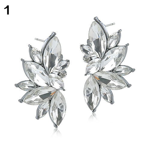 Women Fashion Rhinestone Ear Drop Dangle Stud Earring Jewelry Xmas Gift