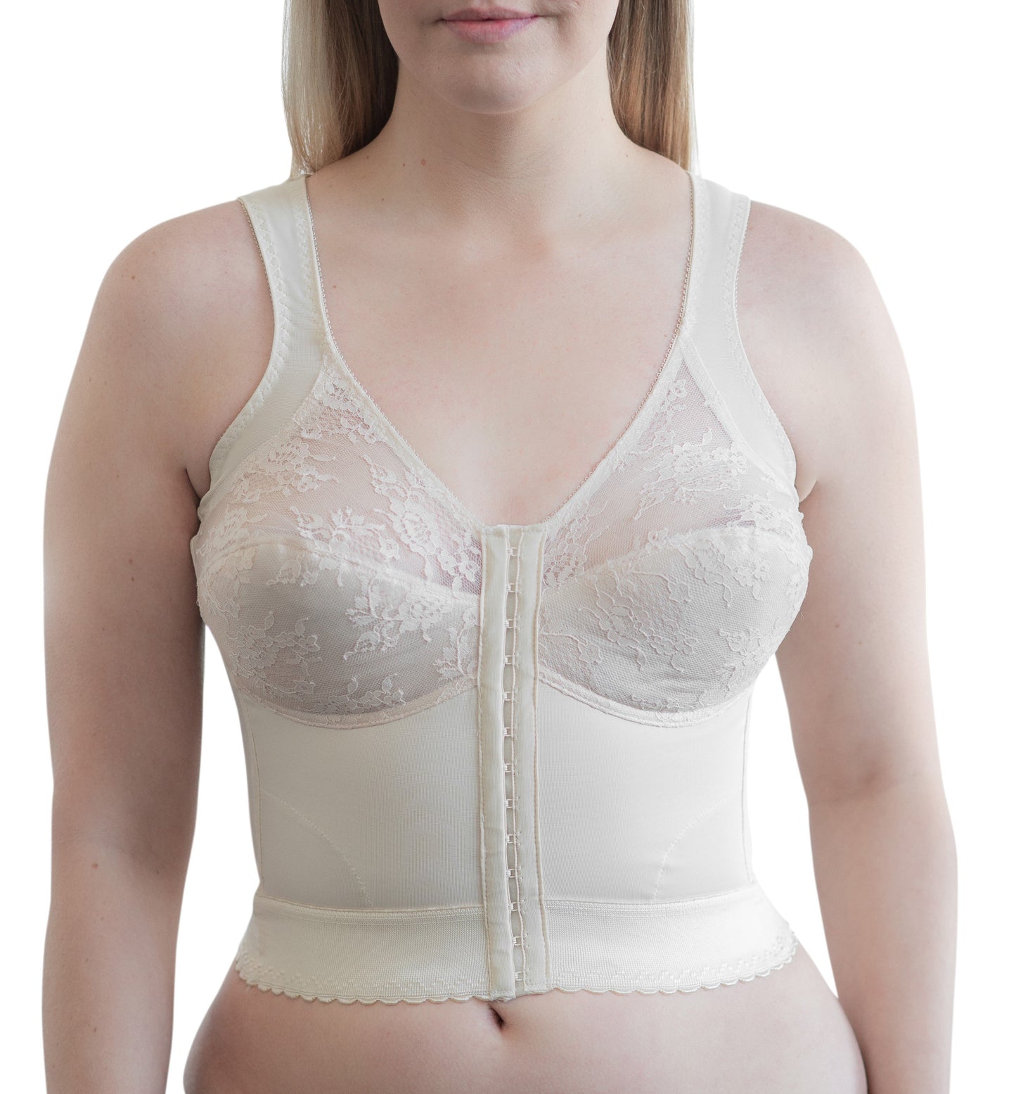 CORTLAND INTIMATES STYLE 9603 - Front Closure Back Support Long Line Bra - Blush