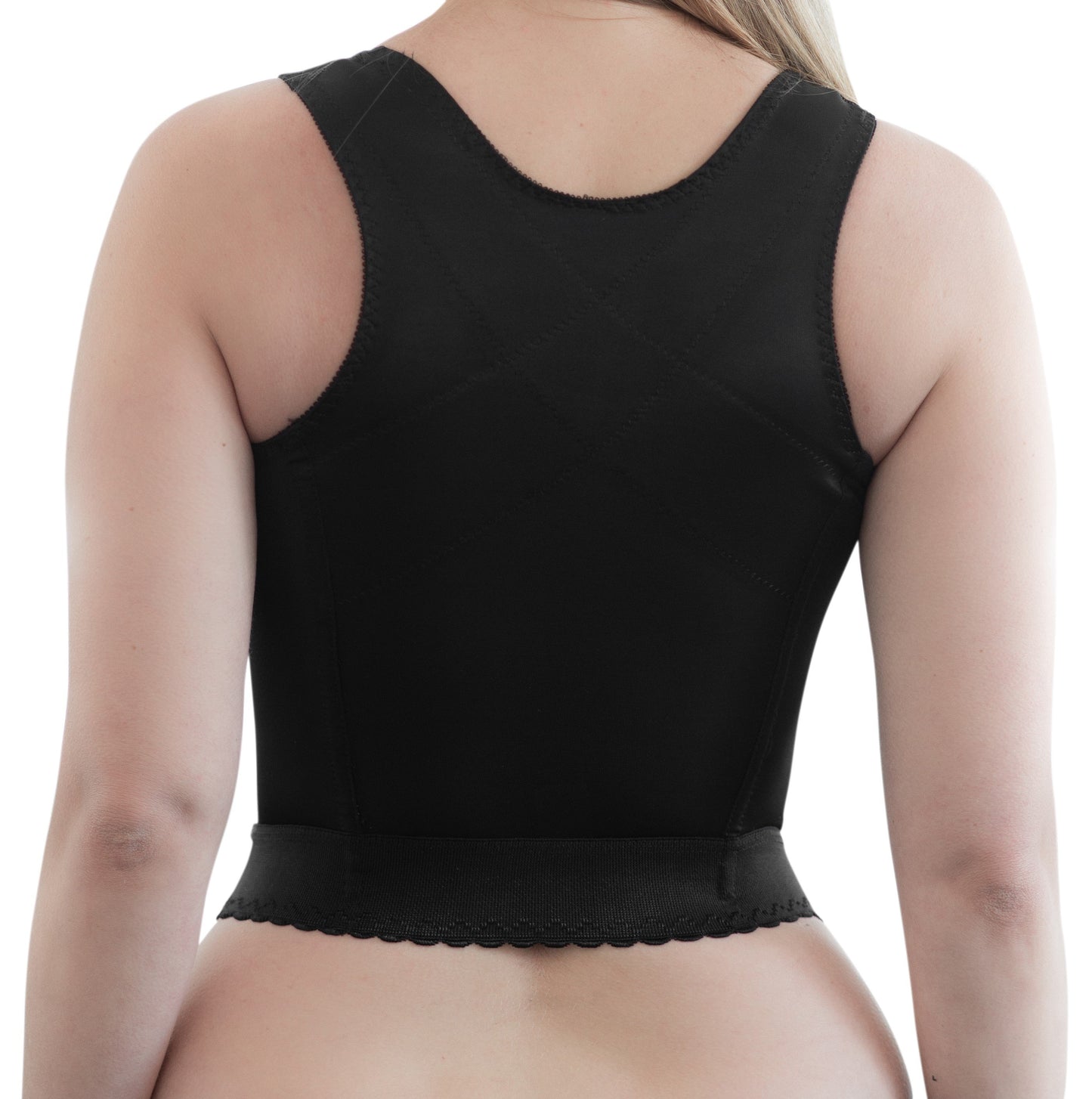 CORTLAND INTIMATES STYLE 9603 - Front Closure Back Support Long Line Bra - Black