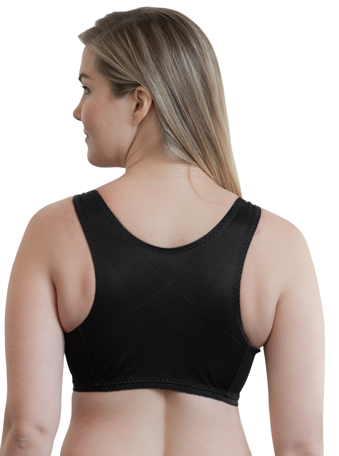 CORTLAND INTIMATES STYLE 9605 - Front Closure Back Support Bandeau Bra - Black