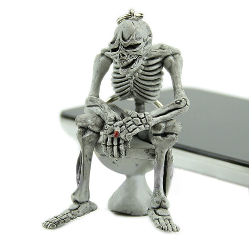 Creative Skull Toilet Pendant Purse Bag Rubber Keychain Gift Keyring Key Chain