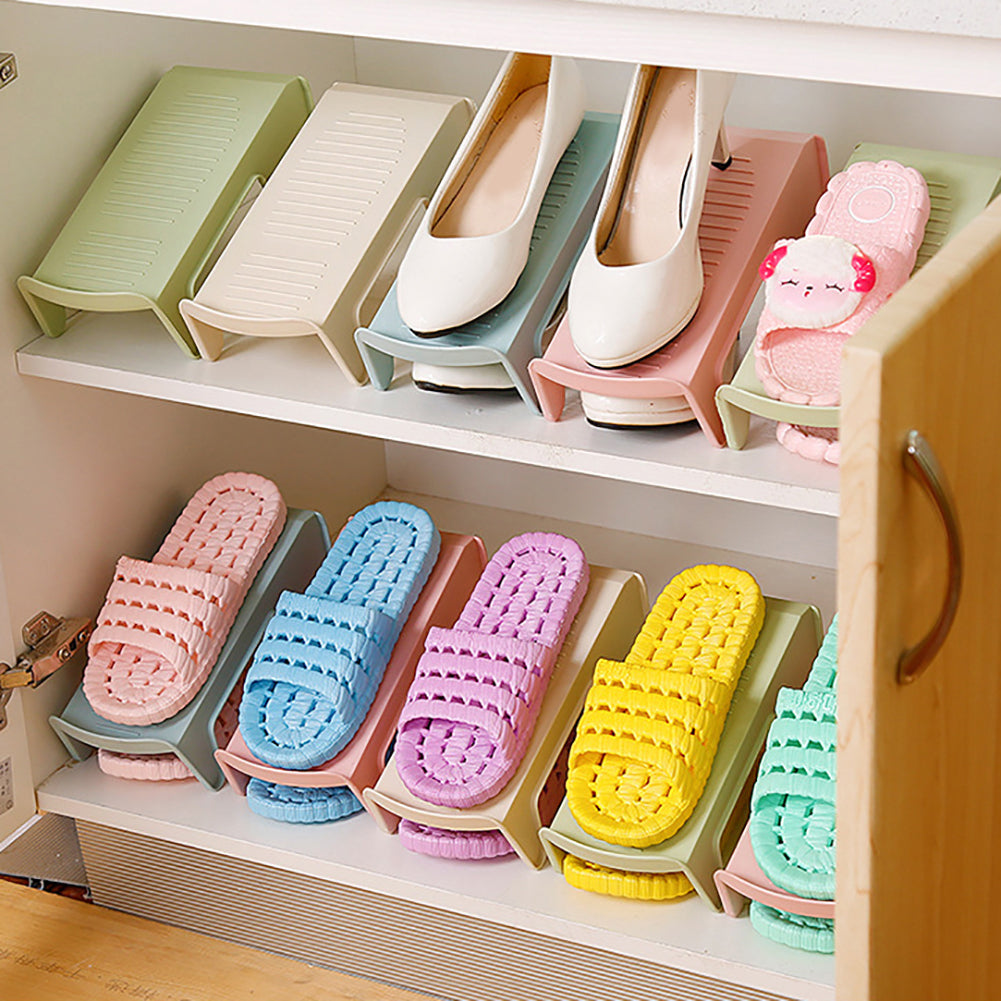 Fashion Plastic Shoes Display Rack Organizer Space Saving Storage Holder Shelf