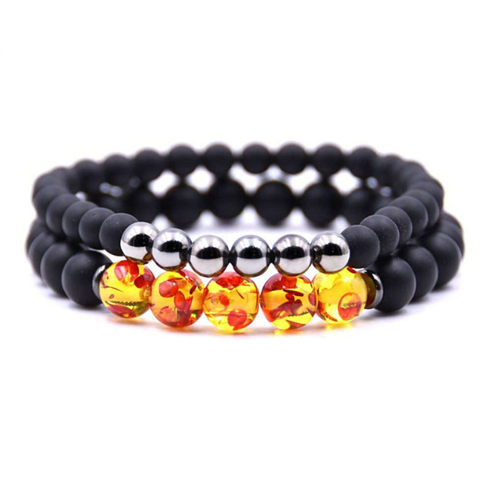2Pcs Unisex Club Pub Jewelry Fashion Natural Stone Buddha Yoga Bracelets Set