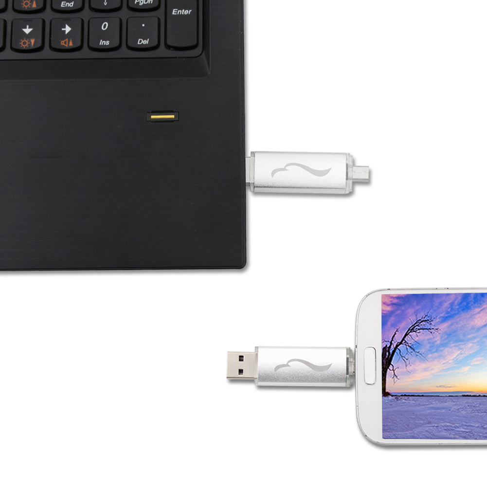 OTG USB Flash Drive for Cell Phones,Tablets and PCs,pen drive pendrive stick Rainbow Series,Silver