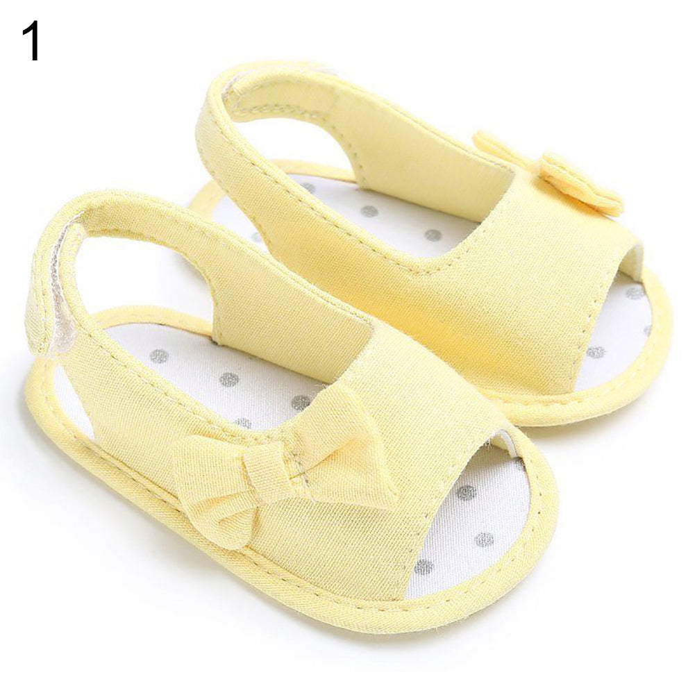 Baby Girl Cute Bowknot Flower Soft Sole Prewalker Anti-Skid Shoes Summer Sandals