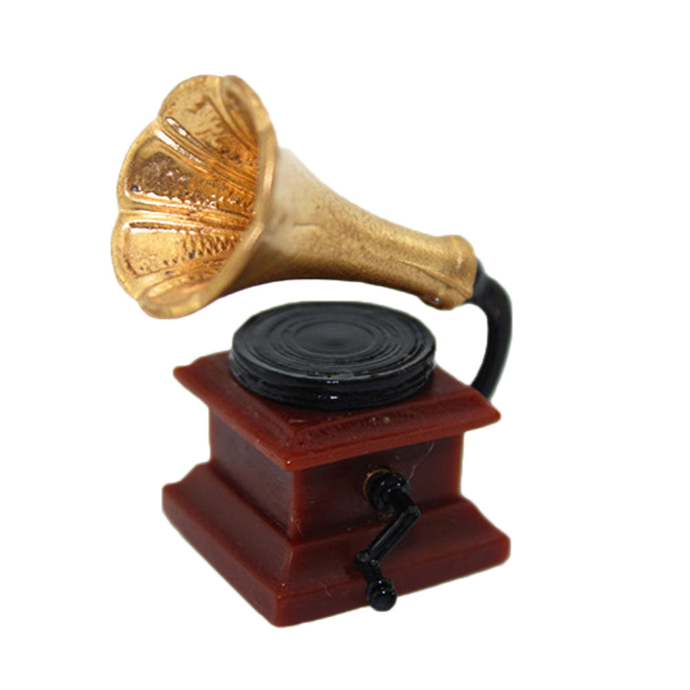 Kids Children Adult Toy Play House Mini Phonograph Dollhouse Accessories Decor