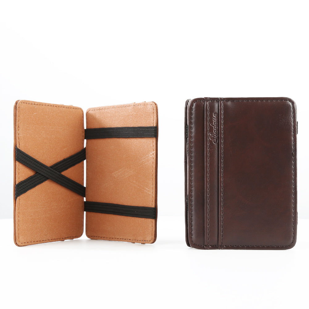 Men's Fashion Magic Faux Leather Slim Wallet Money Clip Card Holder Purse