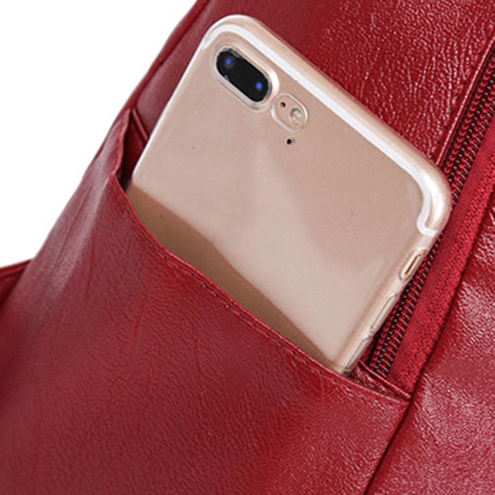 Women Fashion Faux Leather Backpack Casual Lightweight School Travel Daypack