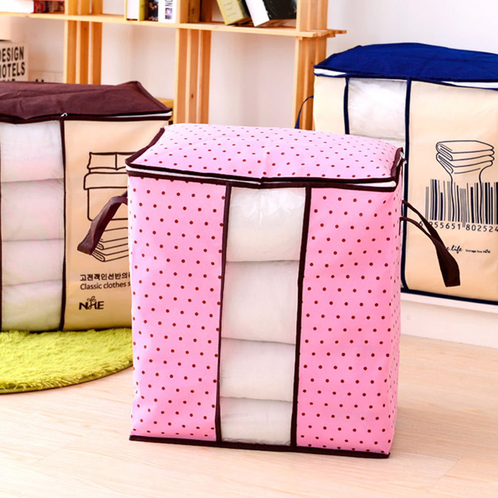 Non-Woven Fabric Clothes Quilt Bedding Zipper Storage Bag Holder Pouch Organizer