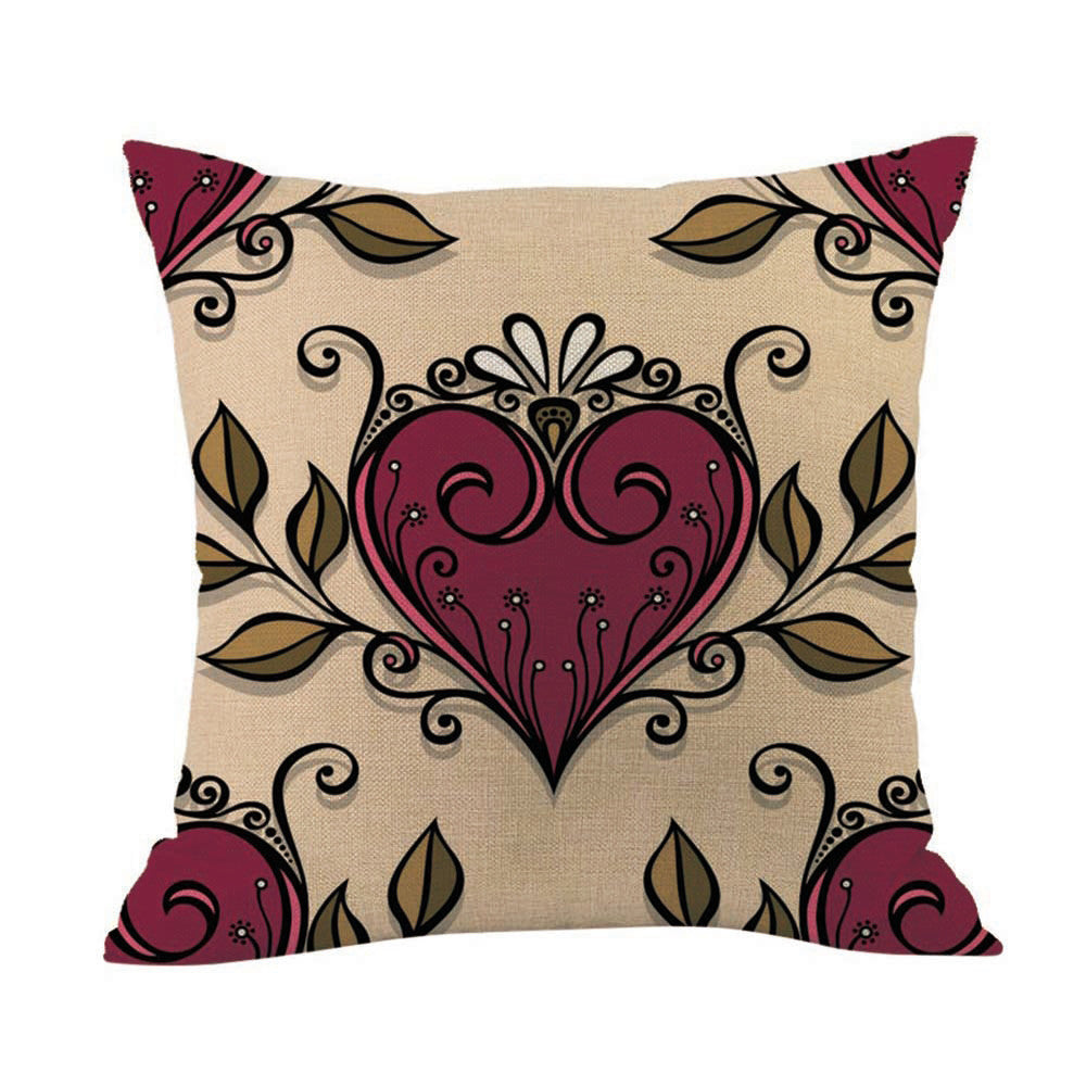 Local Store Happy Valentine Pillow Cases Cotton Linen Sofa Cushion Cover Home Decor