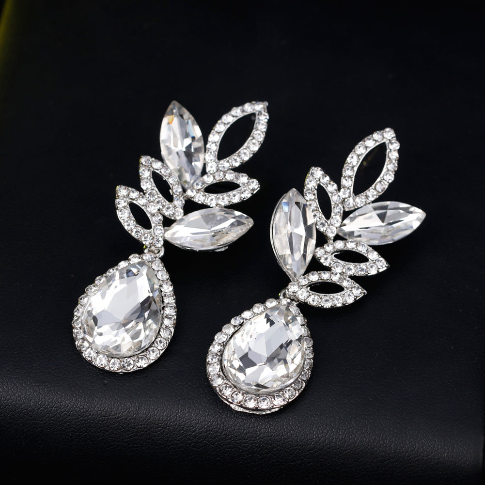 Fashion Women Shiny Rhinestone Dangle Earrings Eardrop Wedding Jewelry