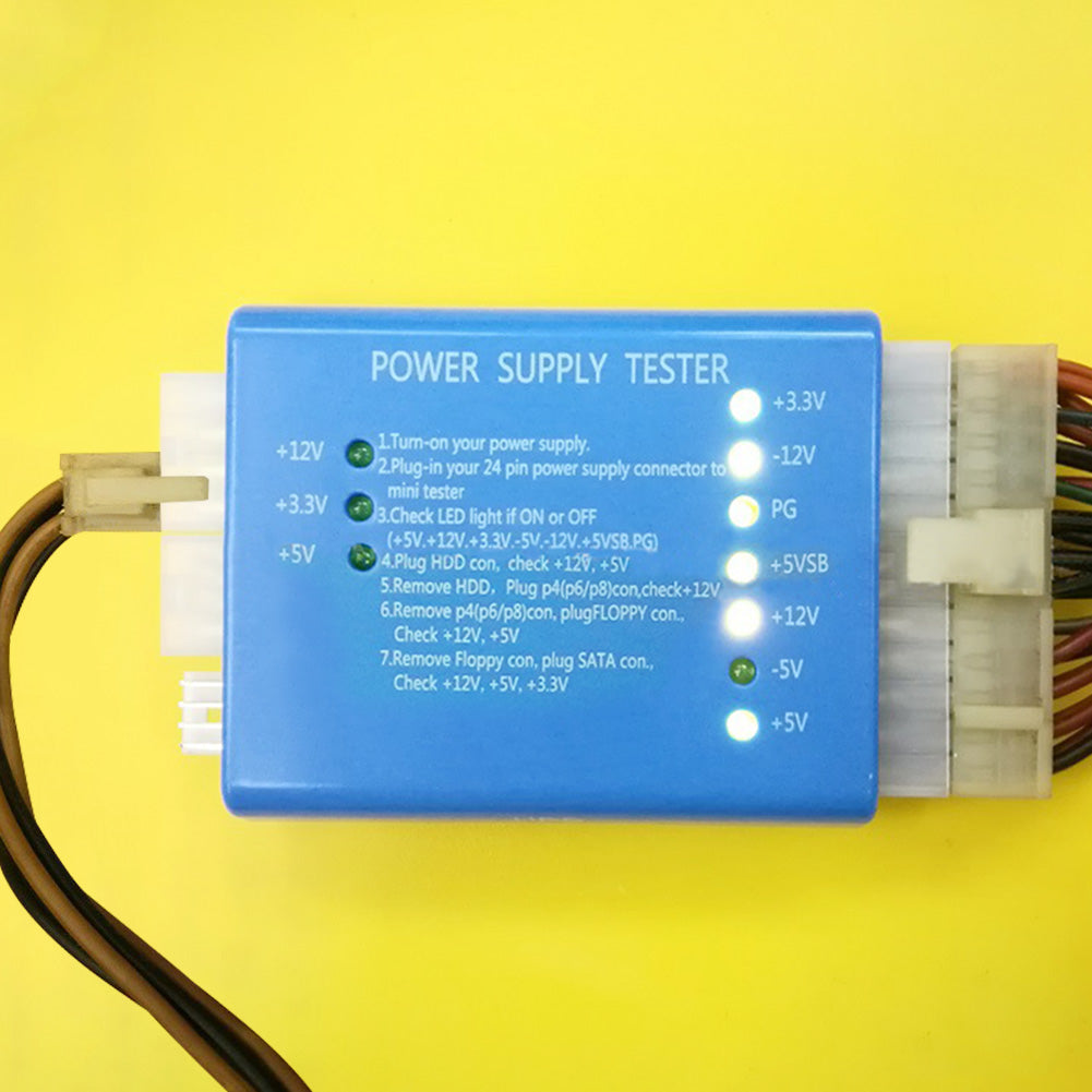 PC Computer High Quality 20/24 Pin PSU ATX SATA HD Power Supply Tester Tool