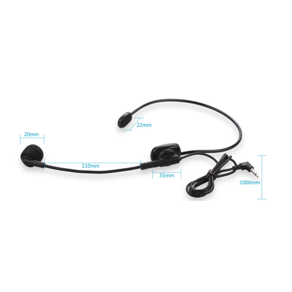 3.5mm Flexible Wired Headset Microphone Mic for Speaker Teaching Voice Amplifier