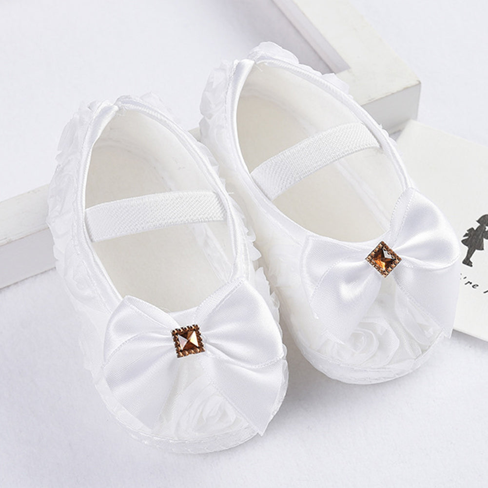 Toddler Baby Kids Girl Bowknot/Flower Anti-slip Princess Slip-on Soft Sole Shoes