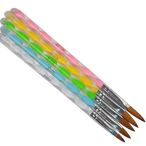 5Pcs Acrylic Design 3D Painting Drawing UV Gel DIY Brush Pen Tool Nail Art Set