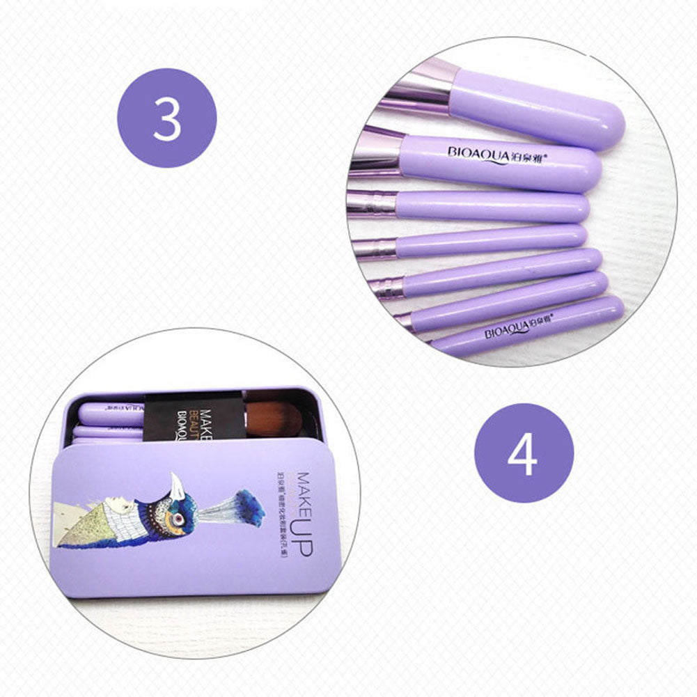 7Pcs Makeup Brushes Set Eye Lip Face Foundation Soft Fiber Hair Cosmetic Tool