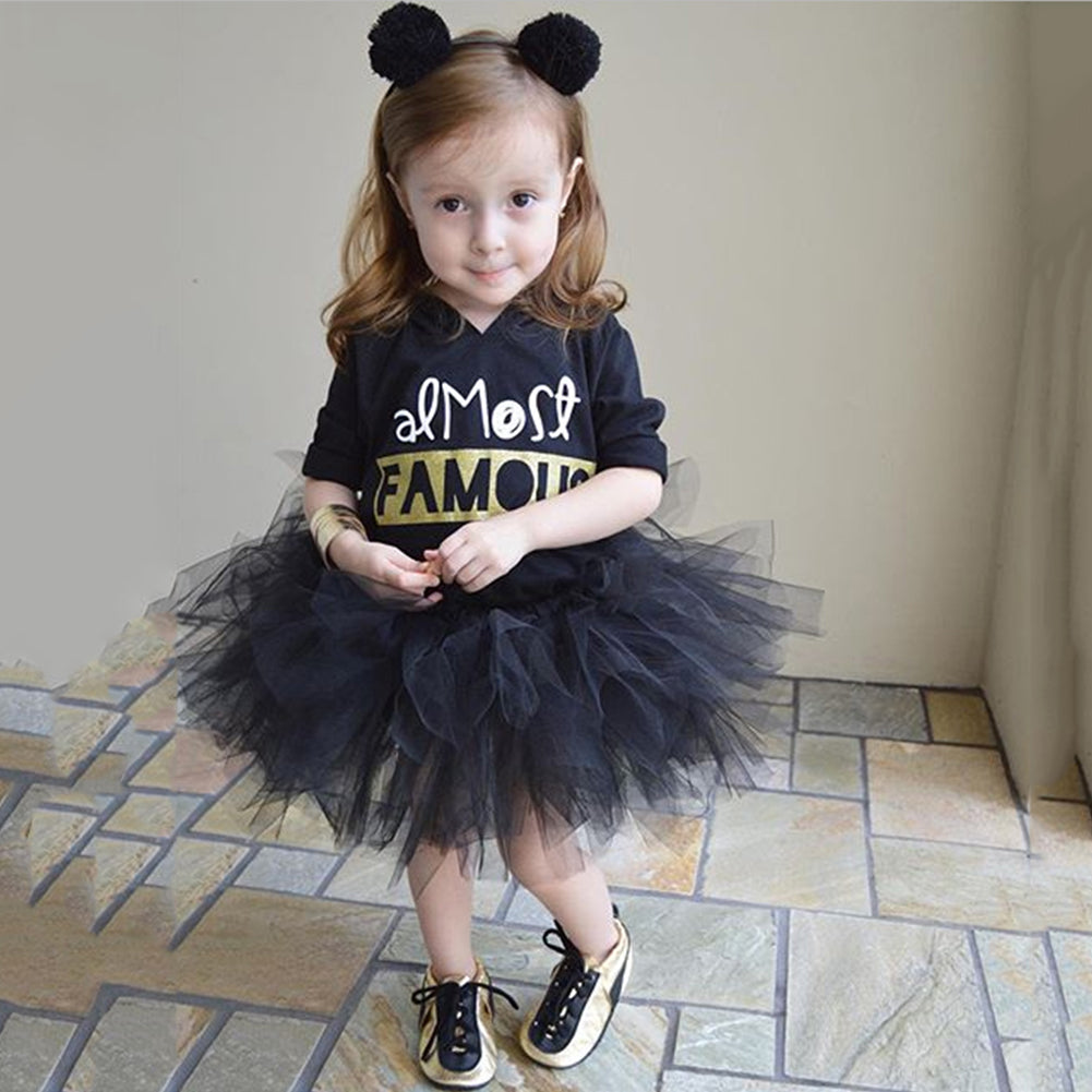 Baby Girl Little Princess Tulle Tutu Skirt Letter Print Party Mini Dance Dress