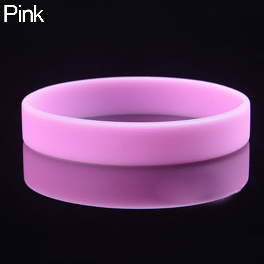 2 Pcs Men Women Silicone Wristbands Solid Color Sports Bracelet Bangle Gift