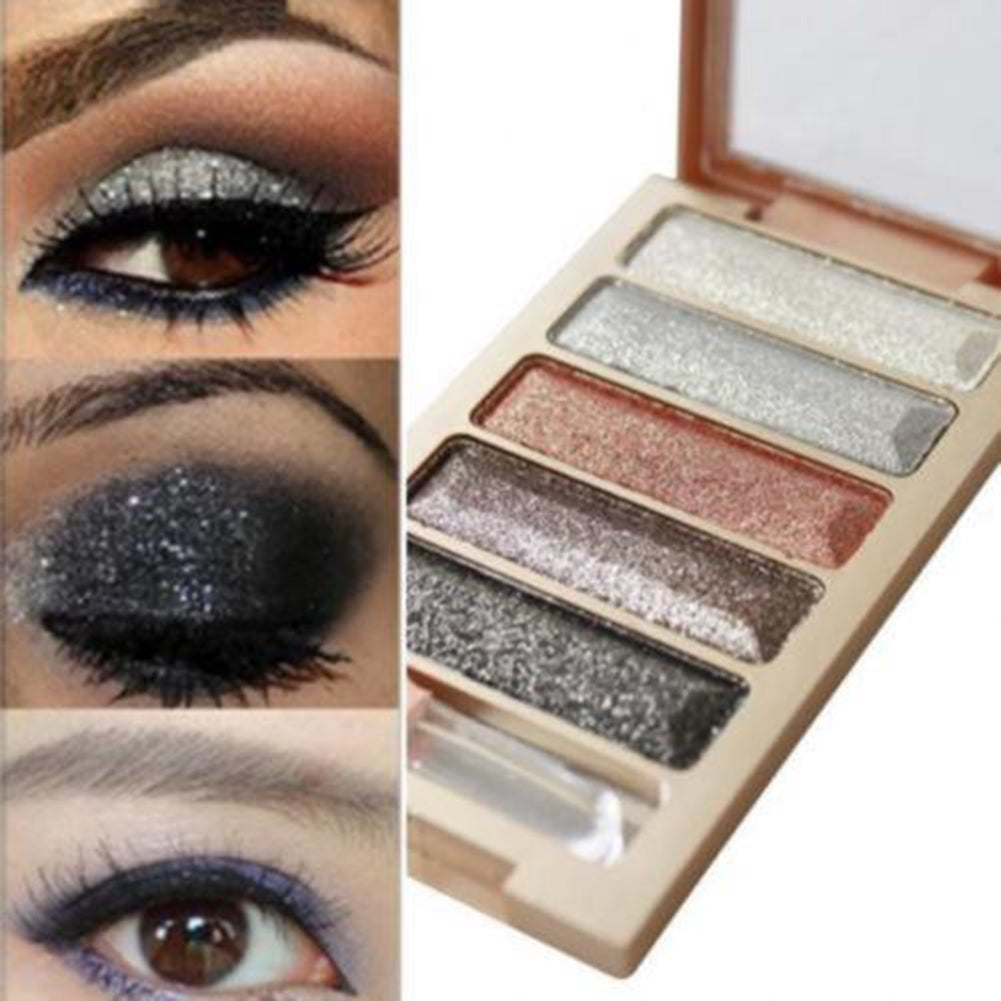 5 Colors Shimmer Eyeshadow Palette Makeup Cosmetic Glitter Eye Shadow Set