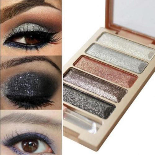 5 Colors Shimmer Eyeshadow Palette Makeup Cosmetic Glitter Eye Shadow Set