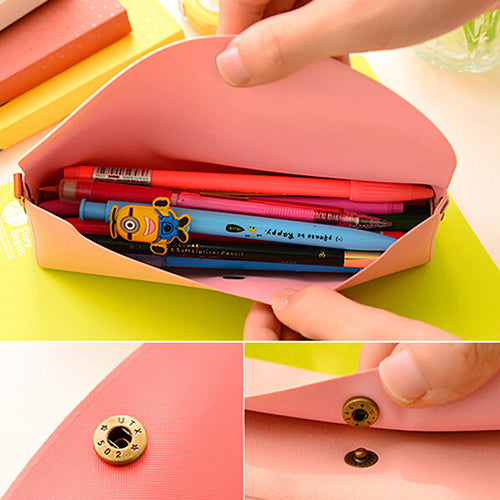 Creative Candy Color Pencil Case Kawaii Concise Multi-fonction Pencil Bag