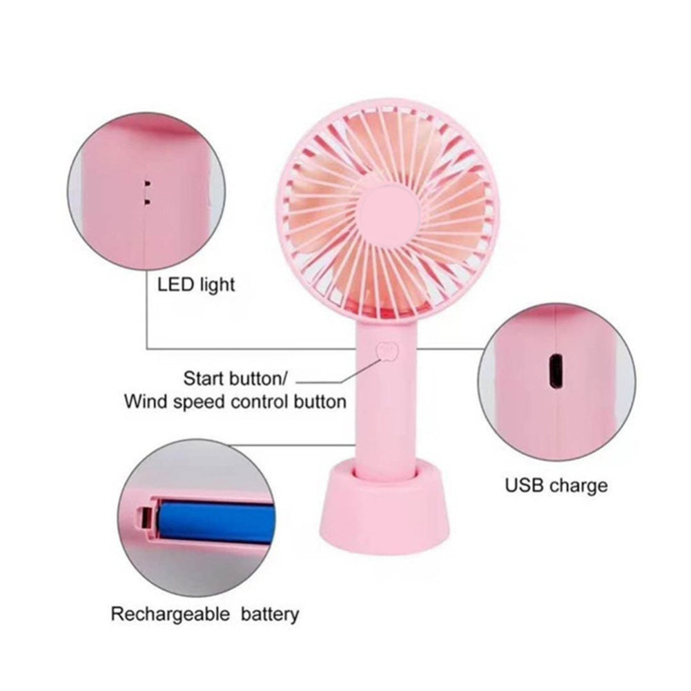 Portable Handheld Mini USB Charging Fan Travel Desktop Summer Cooling