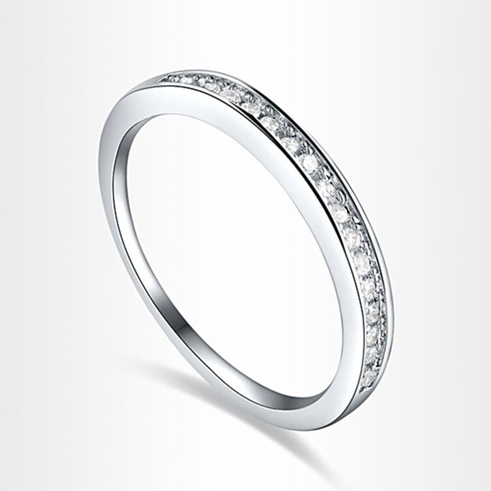 Fashion Women's Jewelry White Zircon Inlay Wedding Band Engagement Ring Gift