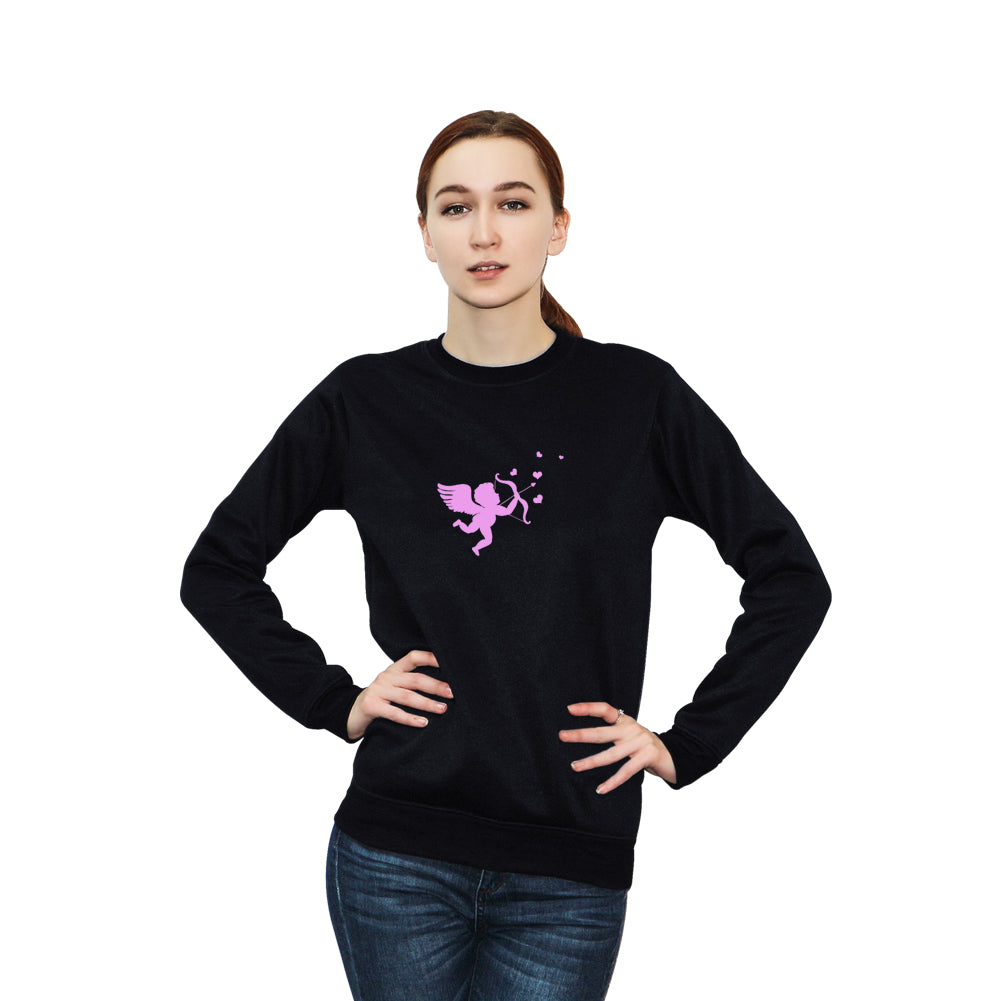 Cupid Pattern Women Men Warm Pullover Crew Neck Long Sleeve Sweatshirt Top