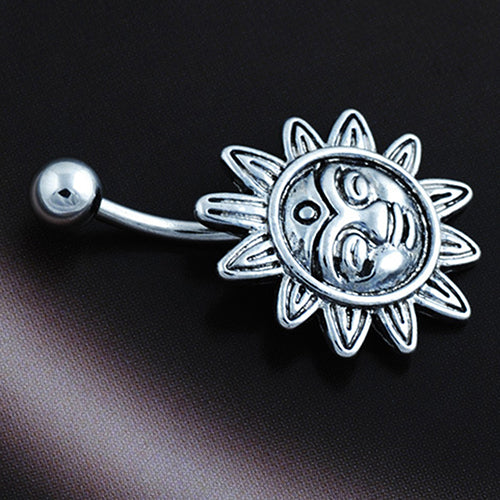 Sunflower Smile Face Belly Button Navel Bar Ring Barbell Body Piercing Jewelry