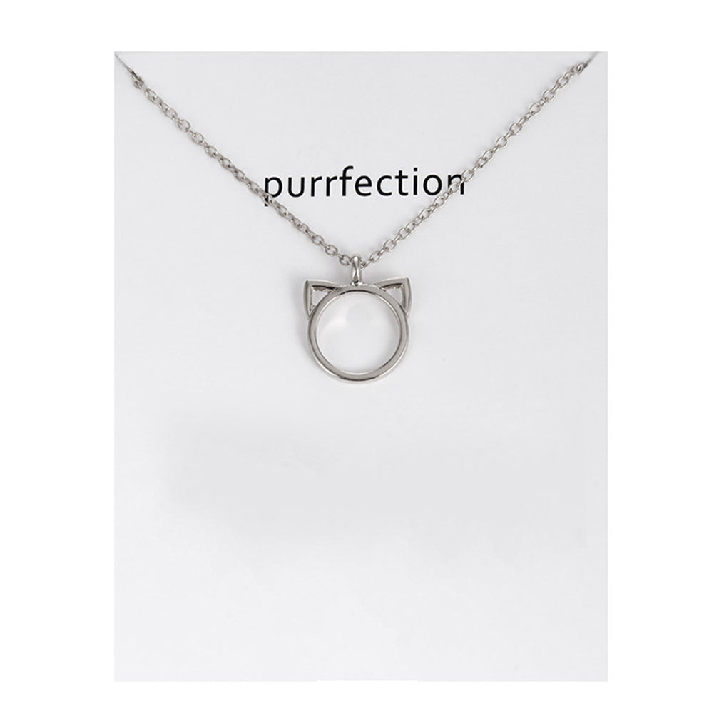 Fashion Cat Ear Animal Shape Pendant Sweater Chain Necklace Jewelry Party